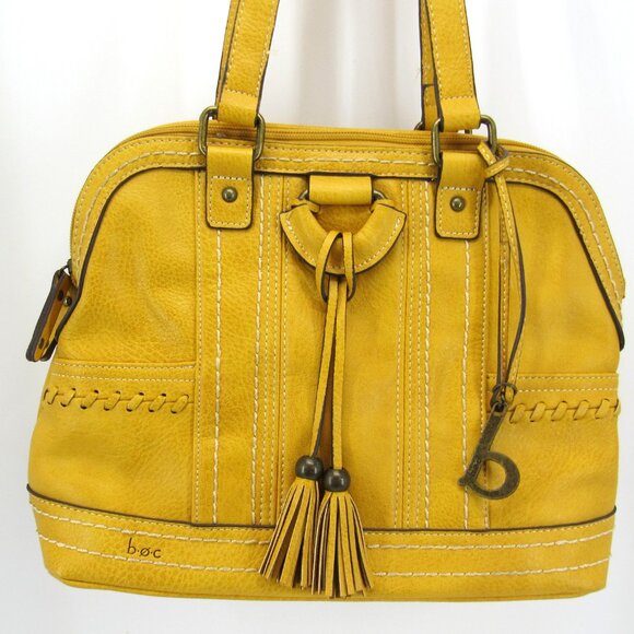 b.o.c. Women's Mustard Yellow Double Handle Shoulder Bag with Tassel & Charm - Picture 2 of 13